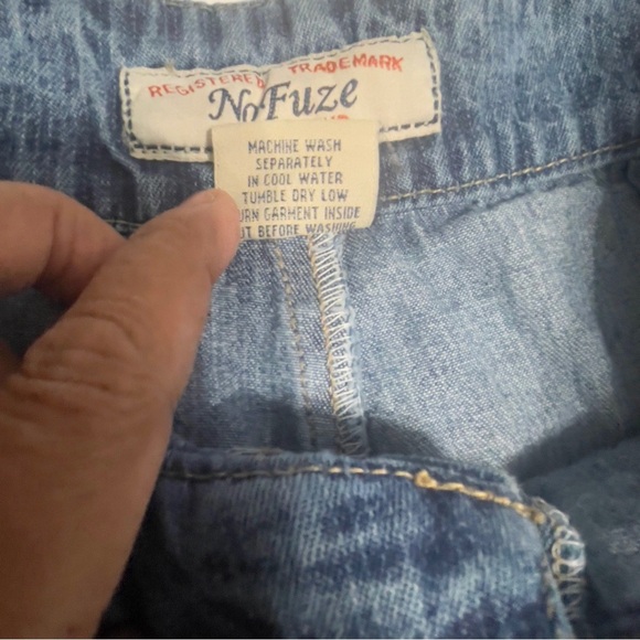 Y2K Vintage 90s "No Fuze" denim Capri 90s low waist Grunge Hippy Sz 7/8 - Picture 5 of 8